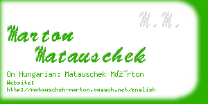 marton matauschek business card